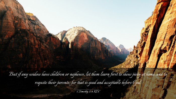 Picture 03 - 1 Timothy 5:4 KJV Desktop Wallpaper - But if any widow have children or nephews, let - Desktop Bible Verse Wallpaper