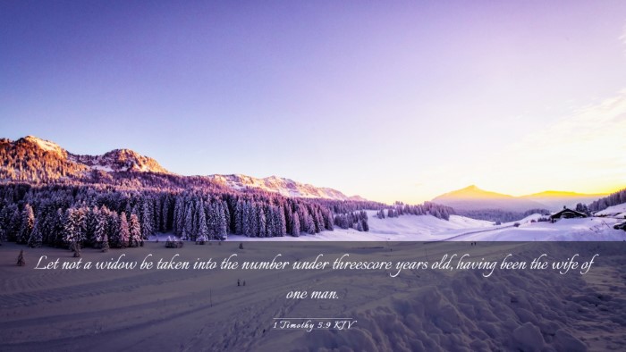 Picture 03 - 1 Timothy 5:9 KJV Desktop Wallpaper - Let not a widow be taken into the number under - Desktop Bible Verse Wallpaper