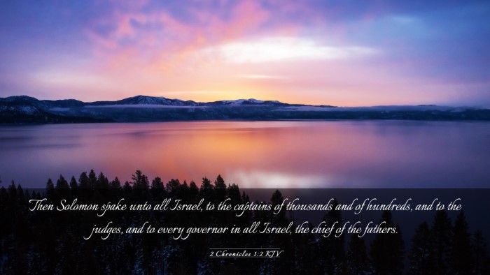 Picture 03 - 2 Chronicles 1:2 KJV Desktop Wallpaper - Then Solomon spake unto all Israel, to the - Desktop Bible Verse Wallpaper