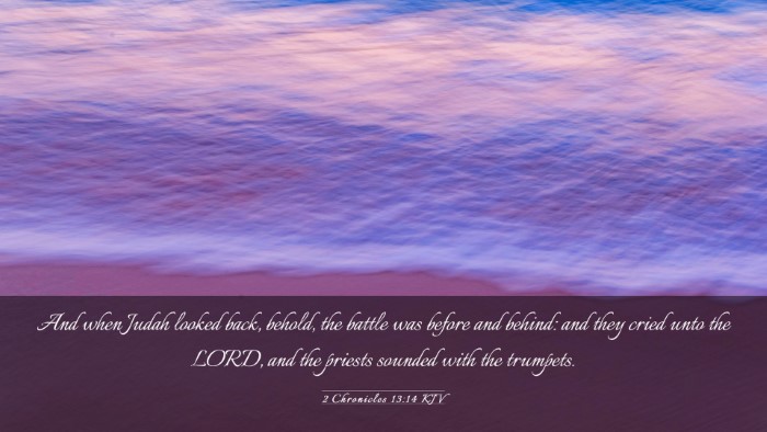 Picture 03 - 2 Chronicles 13:14 KJV Desktop Wallpaper - And when Judah looked back, behold, the battle - Desktop Bible Verse Wallpaper