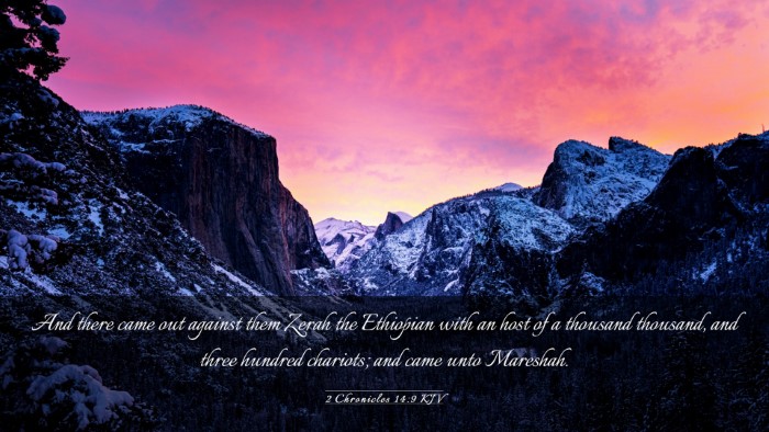 Picture 03 - 2 Chronicles 14:9 KJV Desktop Wallpaper - And there came out against them Zerah the - Desktop Bible Verse Wallpaper