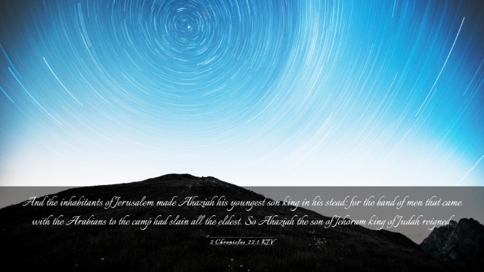 Picture 03 - 2 Chronicles 22:1 KJV Desktop Wallpaper - And the inhabitants of Jerusalem made Ahaziah his - Desktop Bible Verse Wallpaper