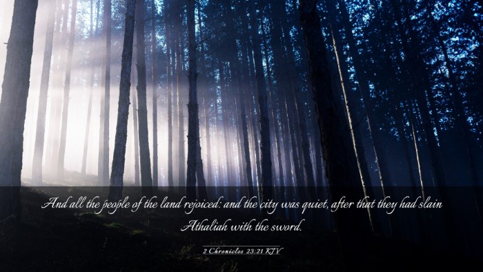 Picture 03 - 2 Chronicles 23:21 KJV Desktop Wallpaper - And all the people of the land rejoiced: and the - Desktop Bible Verse Wallpaper
