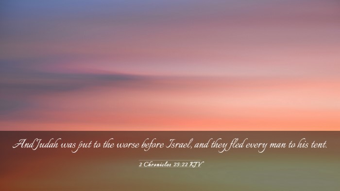 Picture 03 - 2 Chronicles 25:22 KJV Desktop Wallpaper - And Judah was put to the worse before Israel, and - Desktop Bible Verse Wallpaper