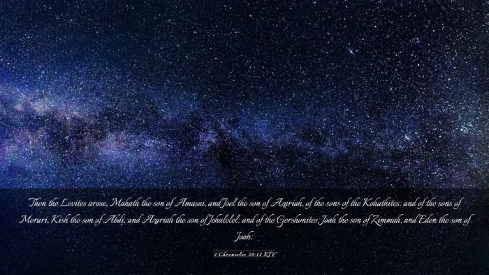 Picture 03 - 2 Chronicles 29:12 KJV Desktop Wallpaper - Then the Levites arose, Mahath the son of Amasai, - Desktop Bible Verse Wallpaper
