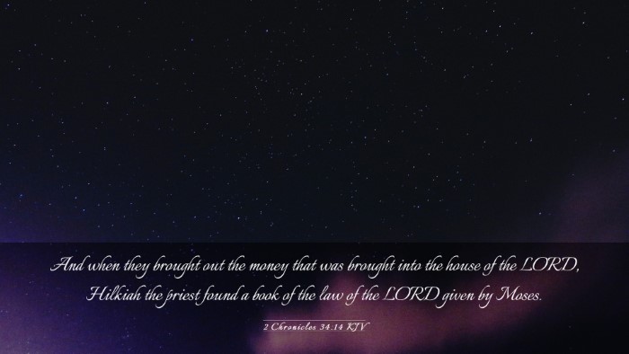Picture 03 - 2 Chronicles 34:14 KJV Desktop Wallpaper - And when they brought out the money that was - Desktop Bible Verse Wallpaper