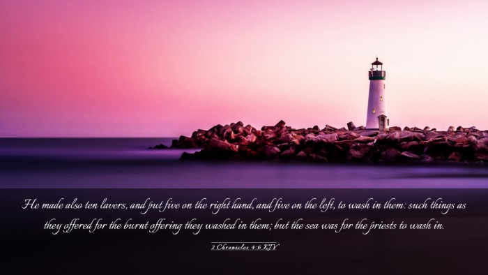 Picture 03 - 2 Chronicles 4:6 KJV Desktop Wallpaper - He made also ten lavers, and put five on the - Desktop Bible Verse Wallpaper