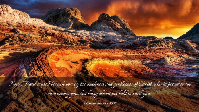 Picture 03 - 2 Corinthians 10:1 KJV Desktop Wallpaper - Now I Paul myself beseech you by the meekness and - Desktop Bible Verse Wallpaper