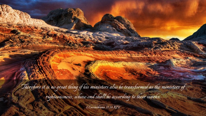 Picture 03 - 2 Corinthians 11:15 KJV Desktop Wallpaper - Therefore it is no great thing if his ministers - Desktop Bible Verse Wallpaper