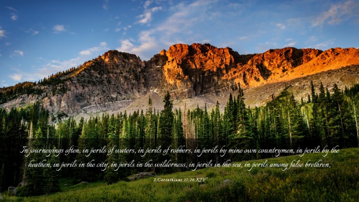 Picture 03 - 2 Corinthians 11:26 KJV Desktop Wallpaper - In journeyings often, in perils of waters, in - Desktop Bible Verse Wallpaper