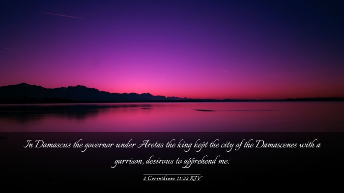 Picture 03 - 2 Corinthians 11:32 KJV Desktop Wallpaper - In Damascus the governor under Aretas the king - Desktop Bible Verse Wallpaper
