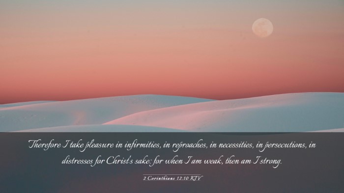 Picture 03 - 2 Corinthians 12:10 KJV Desktop Wallpaper - Therefore I take pleasure in infirmities, in - Desktop Bible Verse Wallpaper