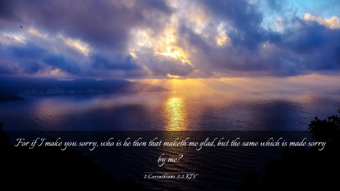 Picture 03 - 2 Corinthians 2:2 KJV Desktop Wallpaper - For if I make you sorry, who is he then that - Desktop Bible Verse Wallpaper
