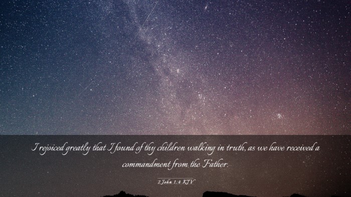 Picture 03 - 2 John 1:4 KJV Desktop Wallpaper - I rejoiced greatly that I found of thy children - Desktop Bible Verse Wallpaper