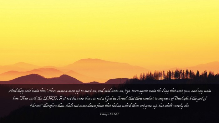 Picture 03 - 2 Kings 1:6 KJV Desktop Wallpaper - And they said unto him, There came a man up to - Desktop Bible Verse Wallpaper