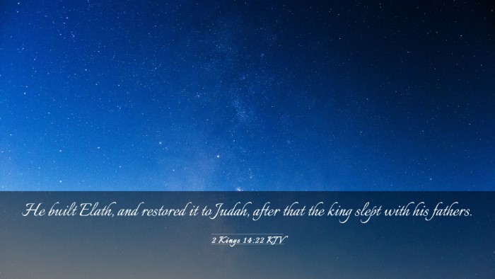 Picture 03 - 2 Kings 14:22 KJV Desktop Wallpaper - He built Elath, and restored it to Judah, after - Desktop Bible Verse Wallpaper