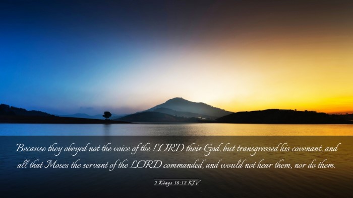 Picture 03 - 2 Kings 18:12 KJV Desktop Wallpaper - Because they obeyed not the voice of the LORD - Desktop Bible Verse Wallpaper