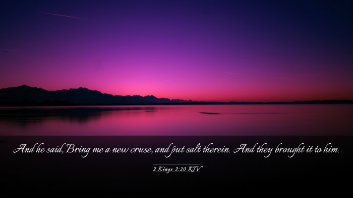 Picture 03 - 2 Kings 2:20 KJV Desktop Wallpaper - And he said, Bring me a new cruse, and put salt - Desktop Bible Verse Wallpaper