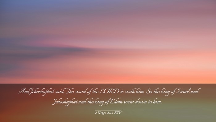 Picture 03 - 2 Kings 3:12 KJV Desktop Wallpaper - And Jehoshaphat said, The word of the LORD is - Desktop Bible Verse Wallpaper