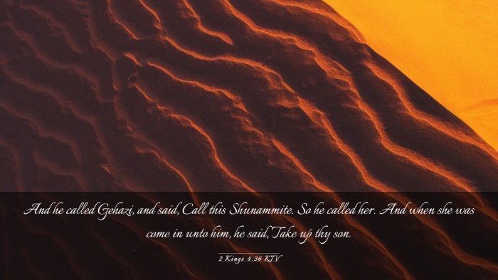 Picture 03 - 2 Kings 4:36 KJV Desktop Wallpaper - And he called Gehazi, and said, Call this - Desktop Bible Verse Wallpaper
