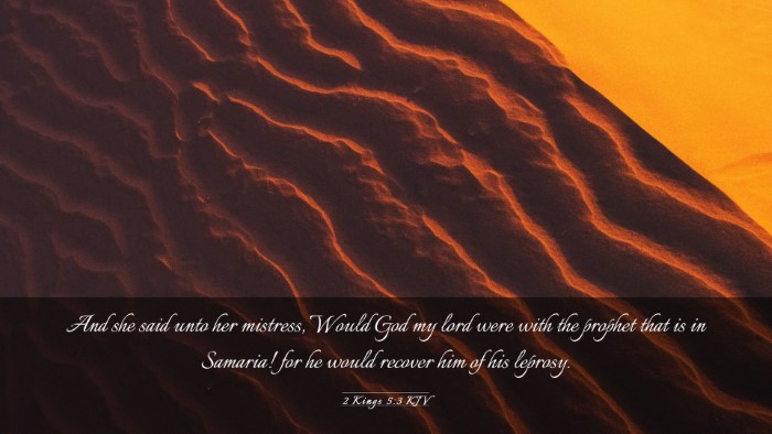 Picture 03 - 2 Kings 5:3 KJV Desktop Wallpaper - And she said unto her mistress, Would God my lord - Desktop Bible Verse Wallpaper