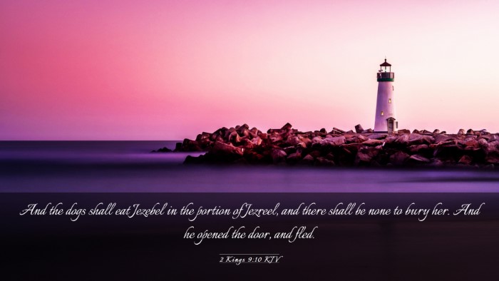 Picture 03 - 2 Kings 9:10 KJV Desktop Wallpaper - And the dogs shall eat Jezebel in the portion of - Desktop Bible Verse Wallpaper