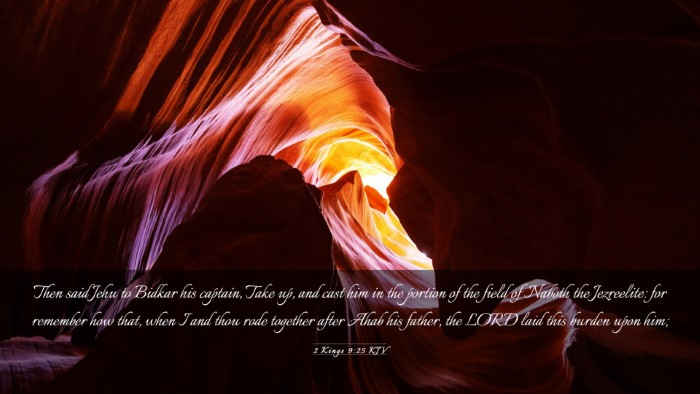 Picture 03 - 2 Kings 9:25 KJV Desktop Wallpaper - Then said Jehu to Bidkar his captain, Take up, - Desktop Bible Verse Wallpaper