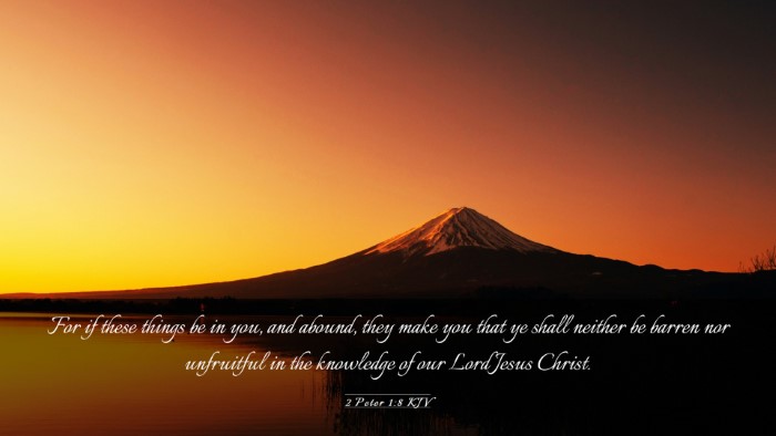 Picture 03 - 2 Peter 1:8 KJV Desktop Wallpaper - For if these things be in you, and abound, they - Desktop Bible Verse Wallpaper