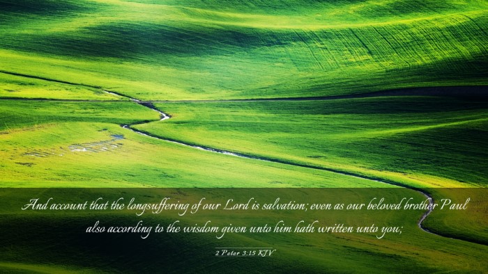 Picture 03 - 2 Peter 3:15 KJV Desktop Wallpaper - And account that the longsuffering of our Lord is - Desktop Bible Verse Wallpaper
