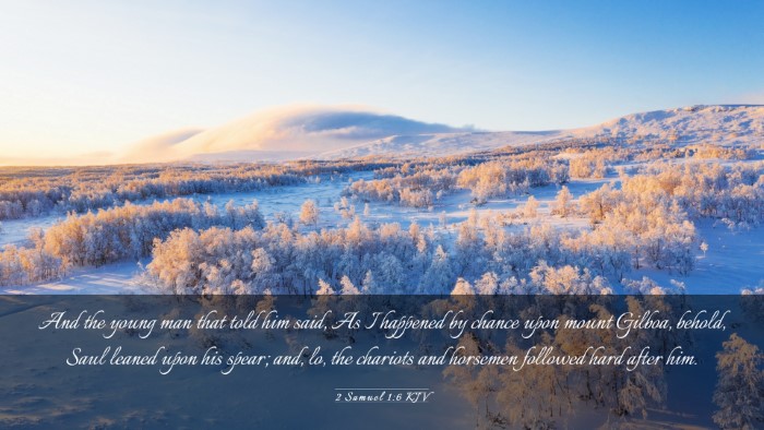 Picture 03 - 2 Samuel 1:6 KJV Desktop Wallpaper - And the young man that told him said, As I - Desktop Bible Verse Wallpaper