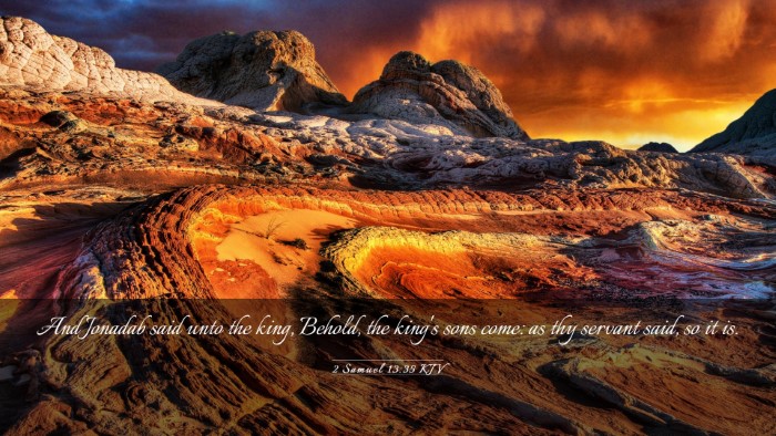 Picture 03 - 2 Samuel 13:35 KJV Desktop Wallpaper - And Jonadab said unto the king, Behold, the - Desktop Bible Verse Wallpaper