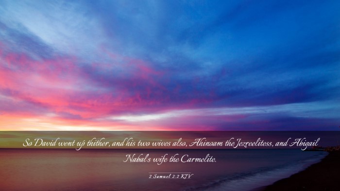 Picture 03 - 2 Samuel 2:2 KJV Desktop Wallpaper - So David went up thither, and his two wives also, - Desktop Bible Verse Wallpaper