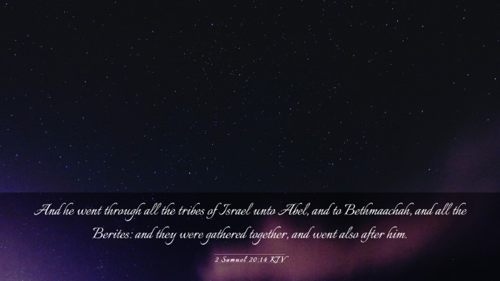 Picture 03 - 2 Samuel 20:14 KJV Desktop Wallpaper - And he went through all the tribes of Israel unto - Desktop Bible Verse Wallpaper
