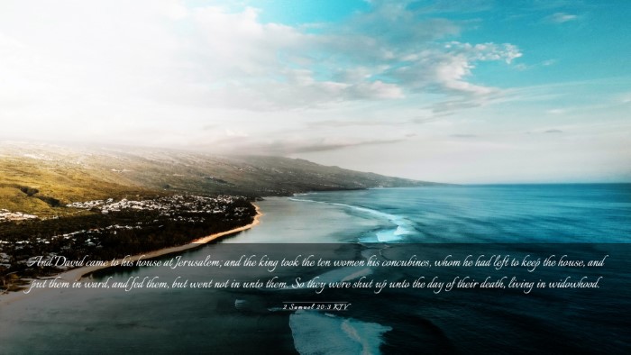 Picture 03 - 2 Samuel 20:3 KJV Desktop Wallpaper - And David came to his house at Jerusalem; and the - Desktop Bible Verse Wallpaper