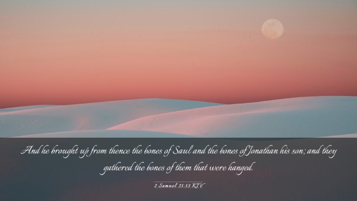 Picture 03 - 2 Samuel 21:13 KJV Desktop Wallpaper - And he brought up from thence the bones of Saul - Desktop Bible Verse Wallpaper