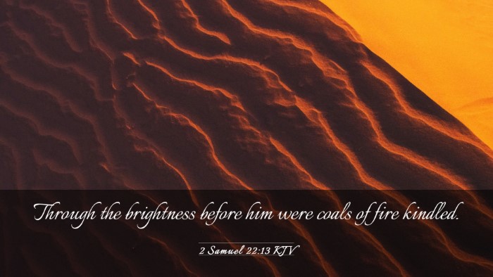 Picture 03 - 2 Samuel 22:13 KJV Desktop Wallpaper - Through the brightness before him were coals of - Desktop Bible Verse Wallpaper