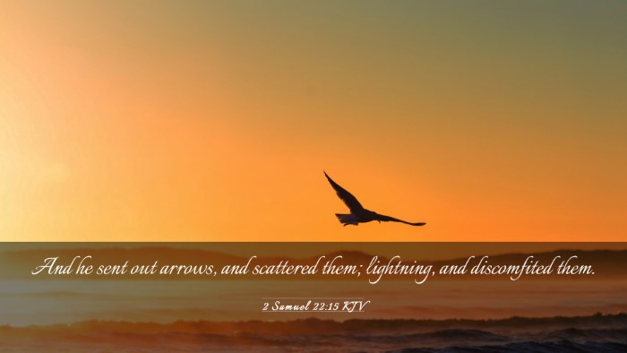 Picture 03 - 2 Samuel 22:15 KJV Desktop Wallpaper - And he sent out arrows, and scattered them; - Desktop Bible Verse Wallpaper
