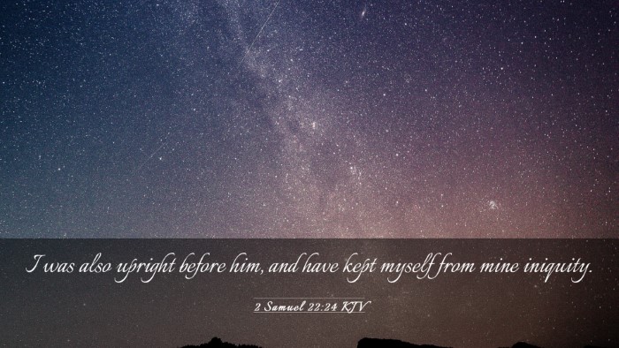 Picture 03 - 2 Samuel 22:24 KJV Desktop Wallpaper - I was also upright before him, and have kept - Desktop Bible Verse Wallpaper