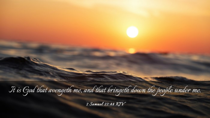 Picture 03 - 2 Samuel 22:48 KJV Desktop Wallpaper - It is God that avengeth me, and that bringeth - Desktop Bible Verse Wallpaper