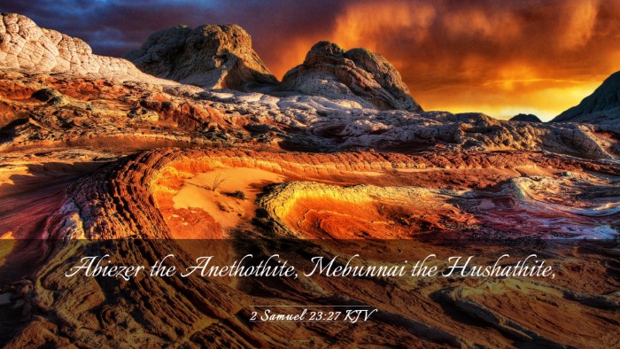 Picture 03 - 2 Samuel 23:27 KJV Desktop Wallpaper - Abiezer the Anethothite, Mebunnai the - Desktop Bible Verse Wallpaper