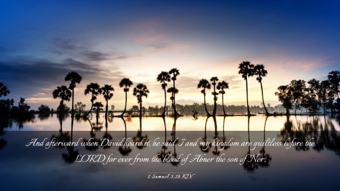 Picture 03 - 2 Samuel 3:28 KJV Desktop Wallpaper - And afterward when David heard it, he said, I and - Desktop Bible Verse Wallpaper