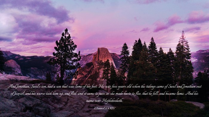 Picture 03 - 2 Samuel 4:4 KJV Desktop Wallpaper - And Jonathan, Saul's son, had a son that was lame - Desktop Bible Verse Wallpaper