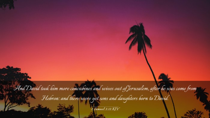 Picture 03 - 2 Samuel 5:13 KJV Desktop Wallpaper - And David took him more concubines and wives out - Desktop Bible Verse Wallpaper