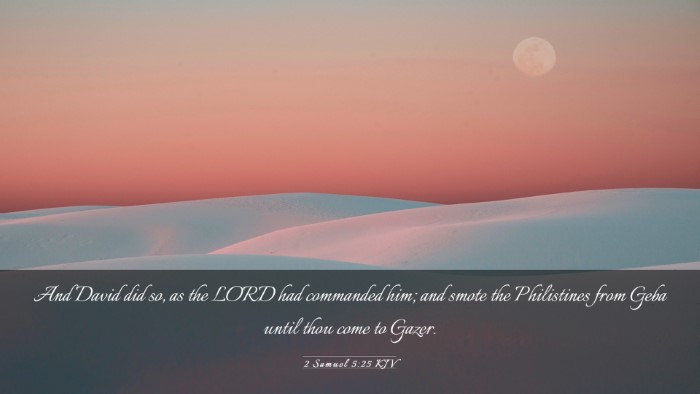 Picture 03 - 2 Samuel 5:25 KJV Desktop Wallpaper - And David did so, as the LORD had commanded him; - Desktop Bible Verse Wallpaper