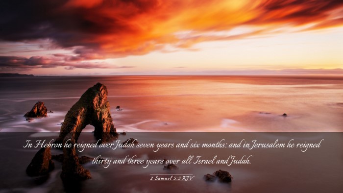Picture 03 - 2 Samuel 5:5 KJV Desktop Wallpaper - In Hebron he reigned over Judah seven years and - Desktop Bible Verse Wallpaper