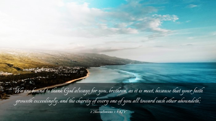 Picture 03 - 2 Thessalonians 1:3 KJV Desktop Wallpaper - We are bound to thank God always for you, - Desktop Bible Verse Wallpaper