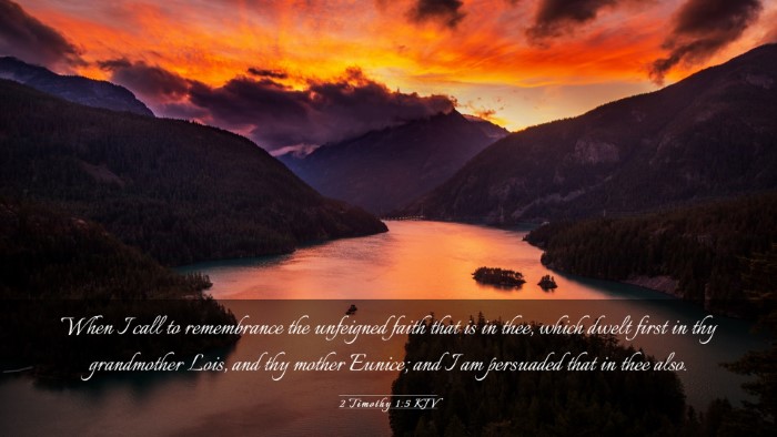 Picture 03 - 2 Timothy 1:5 KJV Desktop Wallpaper - When I call to remembrance the unfeigned faith - Desktop Bible Verse Wallpaper