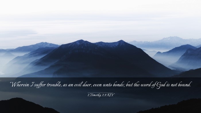 Picture 03 - 2 Timothy 2:9 KJV Desktop Wallpaper - Wherein I suffer trouble, as an evil doer, even - Desktop Bible Verse Wallpaper