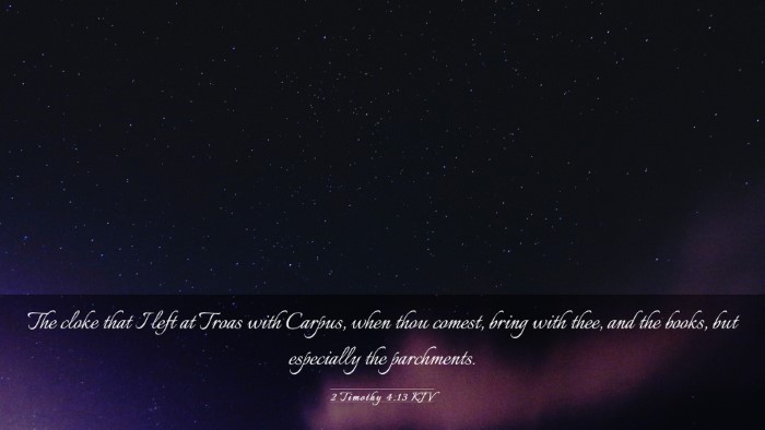 Picture 03 - 2 Timothy 4:13 KJV Desktop Wallpaper - The cloke that I left at Troas with Carpus, when - Desktop Bible Verse Wallpaper
