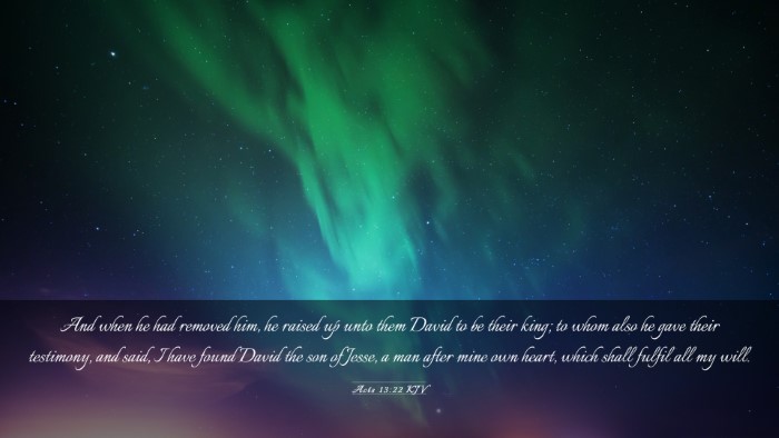 Picture 03 - Acts 13:22 KJV Desktop Wallpaper - And when he had removed him, he raised up unto - Desktop Bible Verse Wallpaper